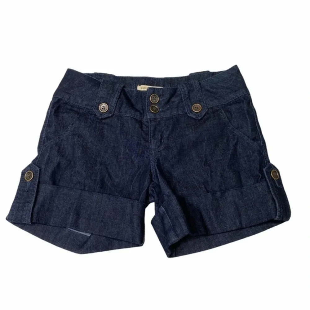 3/$30 Arden B Cuff folded hem denim short dark blue Sz 2